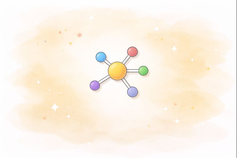 A tidy desk with notebooks, a laptop, sticky notes and a mind-map, illustrating personal knowledge management.